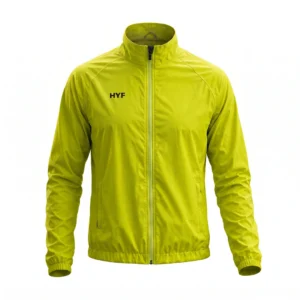Chaqueta cortaviento HyF Sport amarillo neon, vista frontal